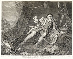 Skuespilleren David Garrick i rollen som Richard III, 1746 af William Hogarth