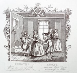 Det Kongelige Teater; Drury bane; London af William Hogarth