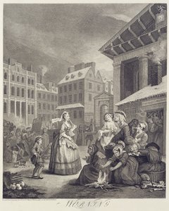 Tider på dagen: Morgen (gravering) af William Hogarth