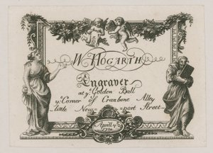 Handelskort til W Hogarth af William Hogarth