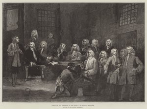 Retssag mod guvernøren for flåden af William Hogarth