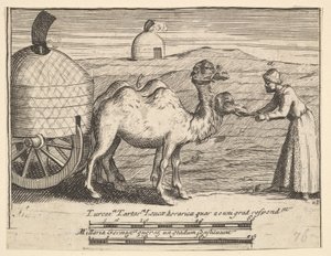 To Dromedarer Aubry de La Mottrayes rejser gennem Europa, Asien og ind i Del ..., 1723-24. af William Hogarth