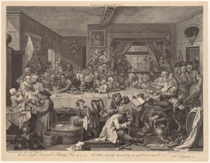 Valgbanket, blad 1 i serien »Valgene« af William Hogarth