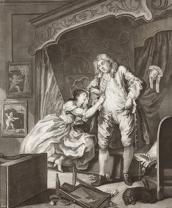 Todelt afsnit: Før og efter. Blad 2: Efter / Efter. 1736 af William Hogarth