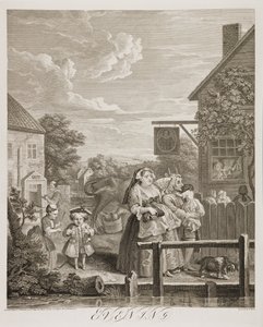 en: Fire tidspunkter på dagen: Aften af William Hogarth