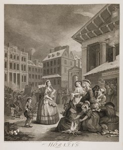 en: Fire tidspunkter på dagen: Morgen af William Hogarth