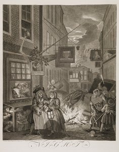 en: Fire tidspunkter på dagen: Nat af William Hogarth