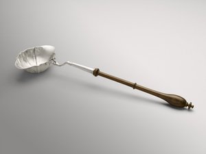 Punch eller Toddy Ladle, ca. 1754-1785 (sølv og uidentificeret træ) af William Hollingshead