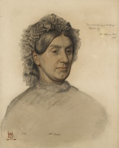 Mrs Thomas Combe (1806-1893) (rødt og sort kridt) af William Holman Hunt
