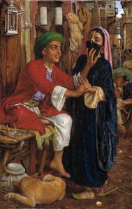 Gadescene i Kairo: Lygtemagerens kurtiseren af William Holman Hunt