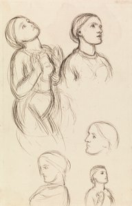 Studier af Edith Holman Hunt af William Holman Hunt