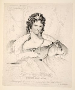 Hendes allernådigste Majestæt Dronning Adelaide, mest respektfuldt præsenteret for abonnenterne på New North Briton, pub. 1830 af William Home Lizars