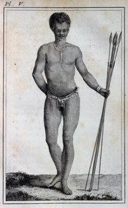 Khoikhoi man (Hottentot), fra Travels of Le Vaillant ind i de indre dele af Afrika via Kap det Gode Håb, i årene 1783 af William Home Lizars