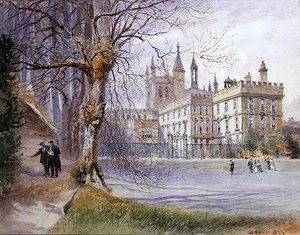 New College from the College Gardens (akvarel over blyant) af William Hull
