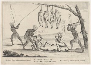 Vildene sluppet løs, eller loyalisternes grusomme skæbne, 1783. af William Humphrey