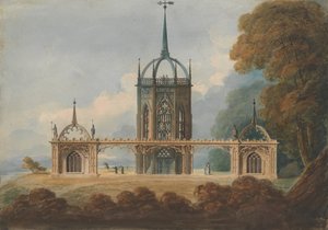 Design til en gotisk Belle Vue, ca. 1800. af William Hurst Ashpitel