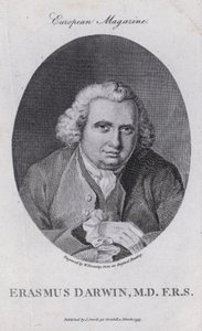 Erasmus Darwin, engelsk læge, naturfilosof, digter og forkæmper for afskaffelse af slavehandelen (gravering) af William III (after) Bromley