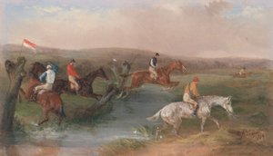 Steeplechasing: The Brook af William J. Shayer