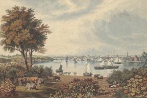 Baltimore taget nær Whetstone Point, udgivet 1831. af William James Bennett
