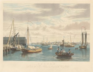 Boston: Fra Ship House West End af Navy Yard af William James Bennett