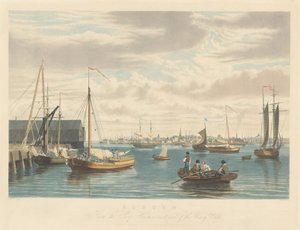 Boston: Fra Ship House ved flådeværftens vestlige ende af William James Bennett