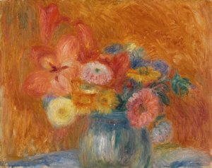 Grøn skål med blomster af William James Glackens