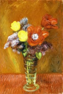 Syrener og Tulipaner af William James Glackens