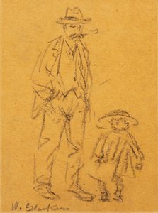 Mand med barn af William James Glackens
