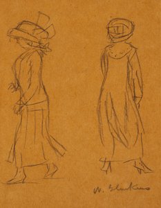 To kvinder, der står over for i forskellige retninger af William James Glackens