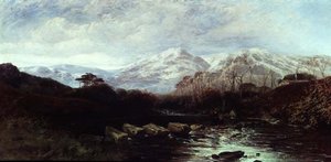 Omfattende flodlandskab af William James Muller