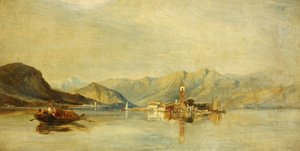 Lago Maggiore og Isola Bella (olie på lærred) af William James Muller