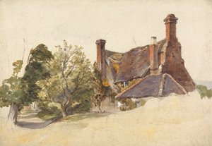 Studie af et sommerhus ved en bane af William James Muller