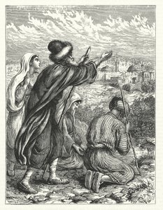 Jødiske pilgrimme med udsigt til Jerusalem (kobberstik) af William James Webbe