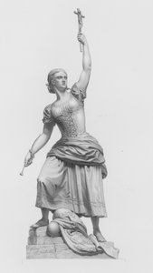 The Maid of Saragossa, graveret af W Roffe fra statuen af J Bell (gravering)