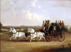 Brighton Coach on the Open Road (olie på lærred)