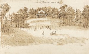 Deer Park (pen og blæk med vask på papir)