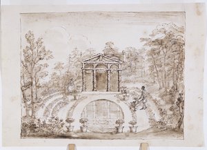 Blomstertempel og rund pool af William Kent