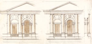 The Treasury, Whitehall, London: Alternative Elevations of the Facade af William Kent