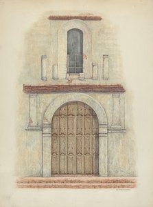 Arched Doorway Mission San Diego, ca. 1942.