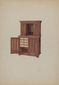 Skab, med elfenbensnøglehuller, ca. 1937. af William Kieckhofel