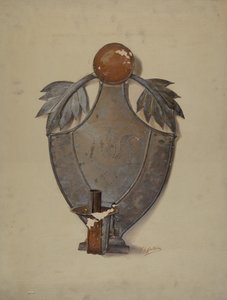 Pa. Tysk Tin Sconce, ca. 1937. af William L Antrim