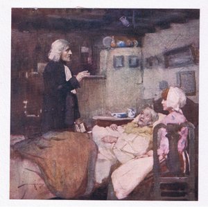 Men i sin pligt, hurtig ved hvert opkald, så han og græd, han bad og følte for alle (farve litho) af William Lee Hankey