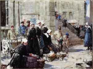 Butter Market, Concarneau, ca. 1939 (olie på lærred)