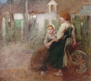 Aftenlys (akvarel på papir) af William Lee Hankey