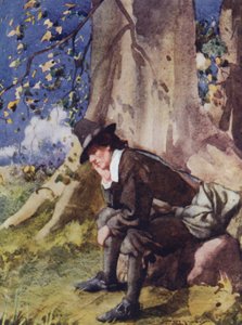 Illustration til The Compleat Angler af Izaak Walton (farve litho) af William Lee Hankey