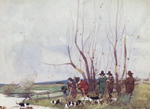 Illustration til The Compleat Angler af Izaak Walton (farve litho) af William Lee Hankey