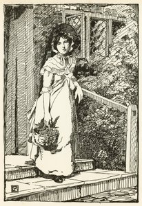 Illustration til The Deserted Village af Oliver Goldsmith (farve litho) af William Lee Hankey