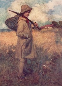 Illustration til The Deserted Village af Oliver Goldsmith (farve litho)