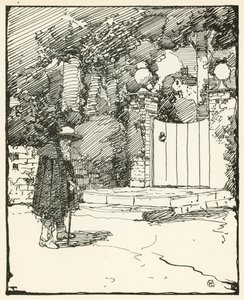 Illustration til The Deserted Village af Oliver Goldsmith (farve litho) af William Lee Hankey