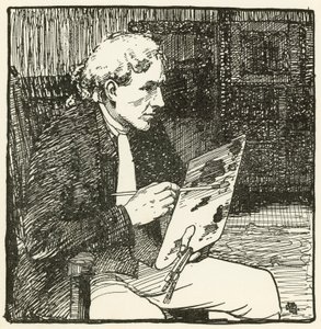 Illustration til The Deserted Village af Oliver Goldsmith (farve litho) af William Lee Hankey